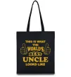 Еко-сумка This is the worlds best uncle looks like Чорний фото