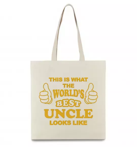 Еко-сумка This is the worlds best uncle looks like Бежевий фото