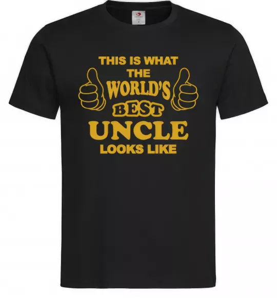 Мужская футболка This is the worlds best uncle looks like Черный фото