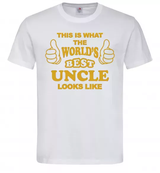 Мужская футболка This is the worlds best uncle looks like Белый фото