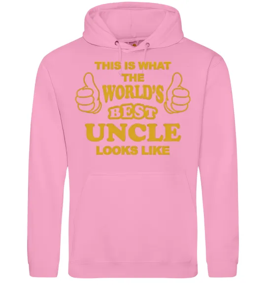 Чоловіча толстовка (худі) This is the worlds best uncle looks like Рожевий фото