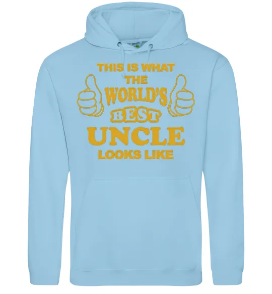 Чоловіча толстовка (худі) This is the worlds best uncle looks like Блакитний фото