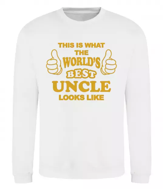 Світшот This is the worlds best uncle looks like Білий фото
