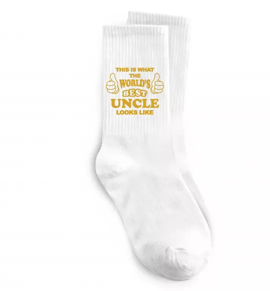 Шкарпетки This is the worlds best uncle looks like Білий фото