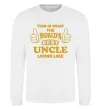 Світшот This is the worlds best uncle looks like Білий фото