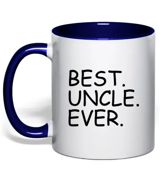 Чашка с цветной ручкой Best uncle ever Глубокий темно-синий фото