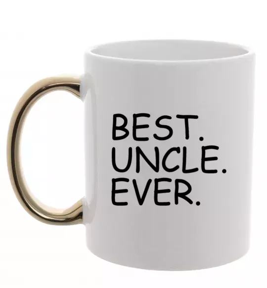 Чашка с цветной ручкой Best uncle ever Золото фото
