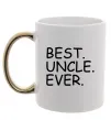 Чашка с цветной ручкой Best uncle ever Золото фото