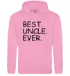 Мужская толстовка (худи) Best uncle ever Розовый фото