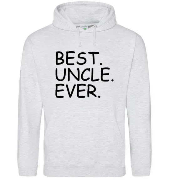 Мужская толстовка (худи) Best uncle ever Серый меланж фото