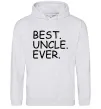 Мужская толстовка (худи) Best uncle ever Серый меланж фото
