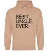 Мужская толстовка (худи) Best uncle ever Песочный фото