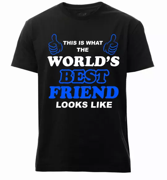 Мужская премиум футболка This is the worlds best friend looks like Черный фото