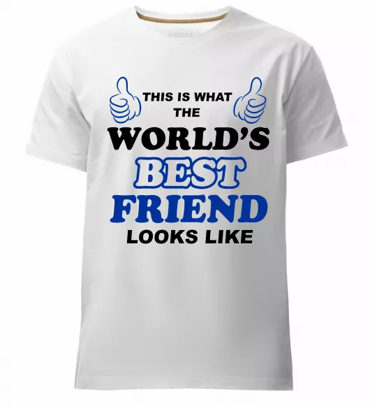 Мужская премиум футболка This is the worlds best friend looks like Белый фото