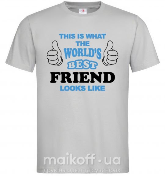 Мужская футболка This is the worlds best friend looks like Серый фото