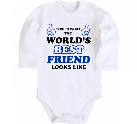 Детский боди This is the worlds best friend looks like Белый фото