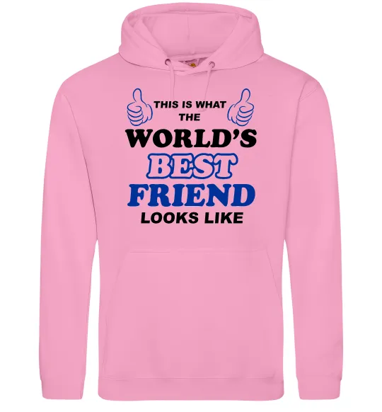 Чоловіча толстовка (худі) This is the worlds best friend looks like Рожевий фото