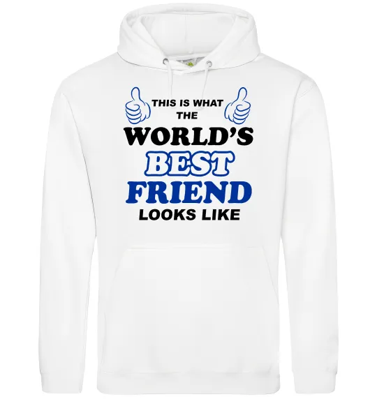Чоловіча толстовка (худі) This is the worlds best friend looks like Білий фото