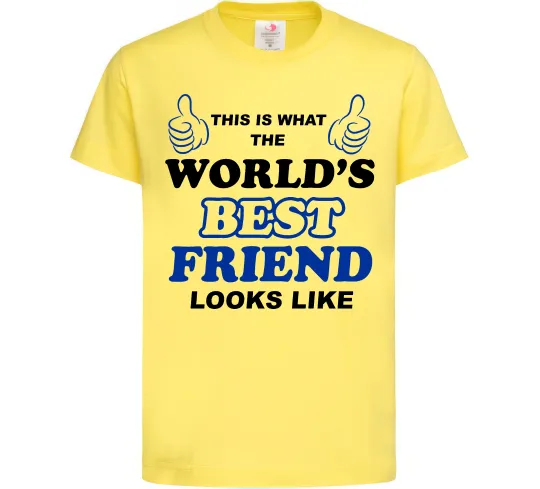 Детская футболка This is the worlds best friend looks like Лимонный фото