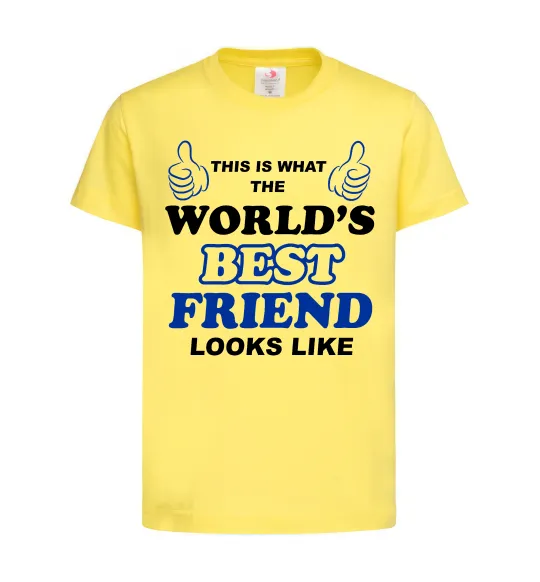 Детская футболка This is the worlds best friend looks like Лимонный фото
