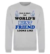 Світшот This is the worlds best friend looks like Сірий меланж Світшот This is the worlds best friend looks like Сірий меланж фото
