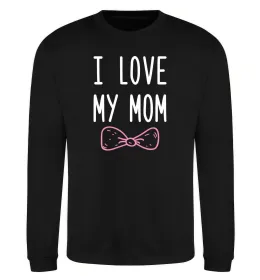 Свитшот I love my MOM2 Черный фото
