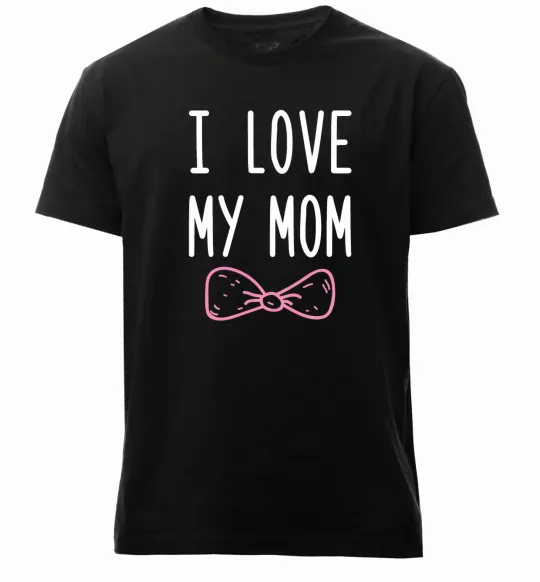 Чоловіча преміум футболка I love my MOM2 Чорний фото