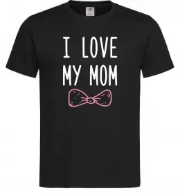 Мужская футболка I love my MOM2 Черный фото