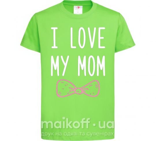 Дитяча футболка I love my MOM2 Лаймовий фото