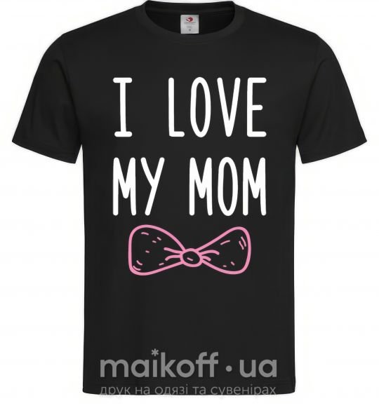 Мужская футболка I love my MOM2 Черный фото