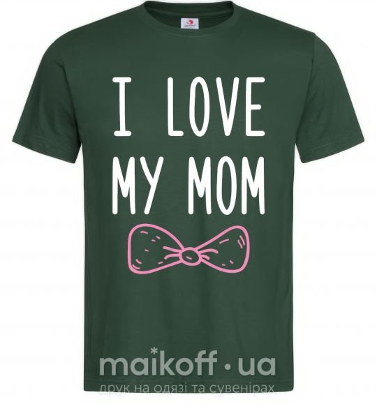 Мужская футболка I love my MOM2 Темно-зеленый фото