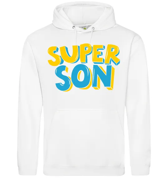 Мужская толстовка (худи) Найкрутіший син Белый фото