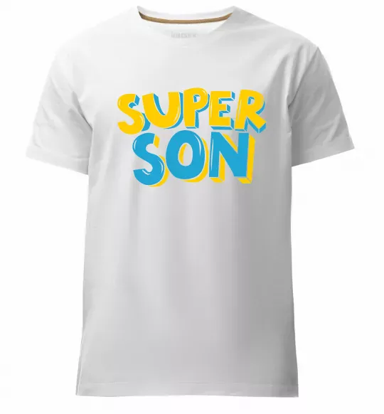 Мужская премиум футболка Найкрутіший син Белый фото