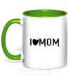 Чашка с цветной ручкой I love MOM Lovely Зеленый фото