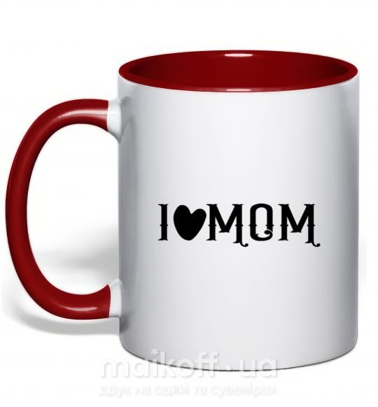 Чашка з кольоровою ручкою I love MOM Lovely Червоний фото