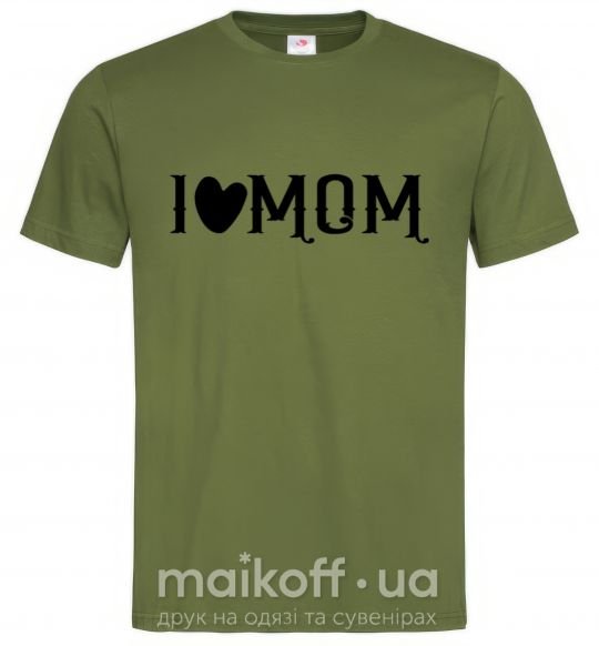 Чоловіча футболка I love MOM Lovely Оливковий фото