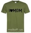 Мужская футболка I love MOM Lovely Оливковый фото