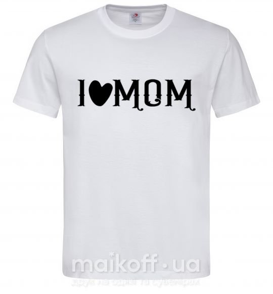 Мужская футболка I love MOM Lovely Белый фото