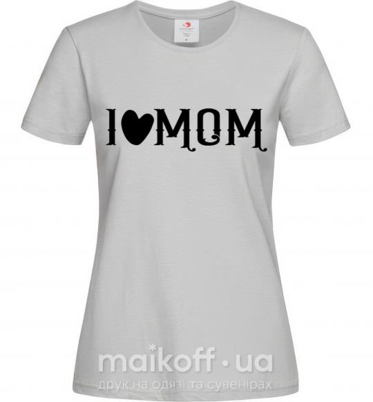 Жіноча футболка I love MOM Lovely Сірий фото