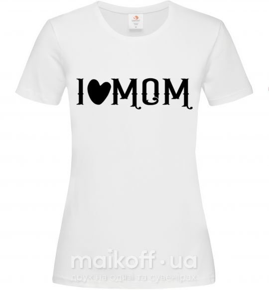 Жіноча футболка I love MOM Lovely Білий фото