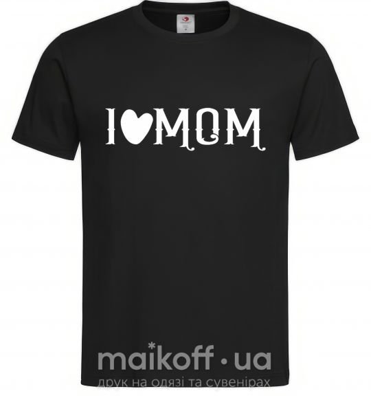 Чоловіча футболка I love MOM Lovely Чорний фото