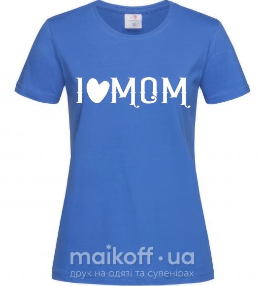 Жіноча футболка I love MOM Lovely Яскраво-синій фото