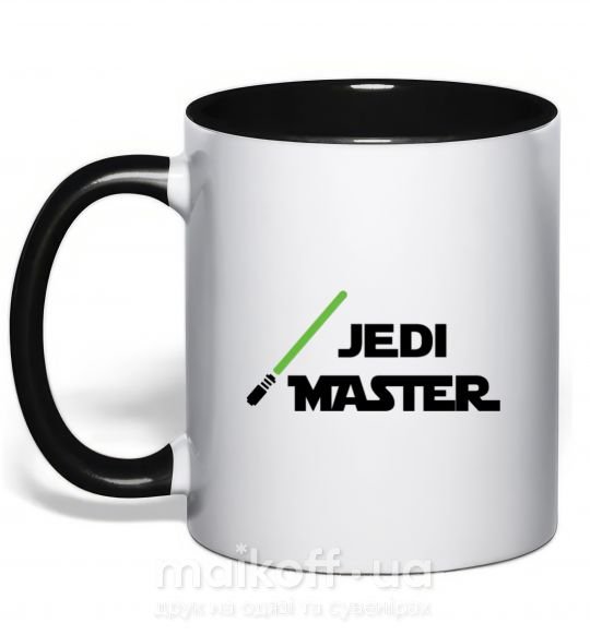 Чашка з кольоровою ручкою Jedi Master Чорний фото