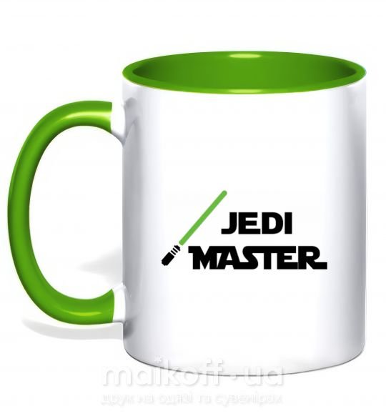 Чашка з кольоровою ручкою Jedi Master Зелений фото