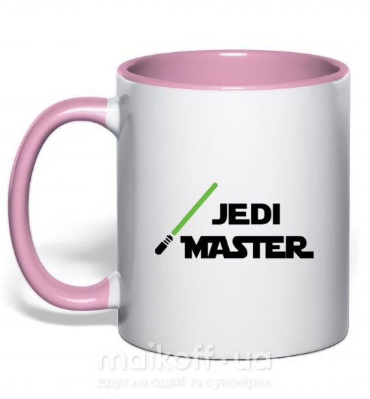 Чашка з кольоровою ручкою Jedi Master Ніжно рожевий фото