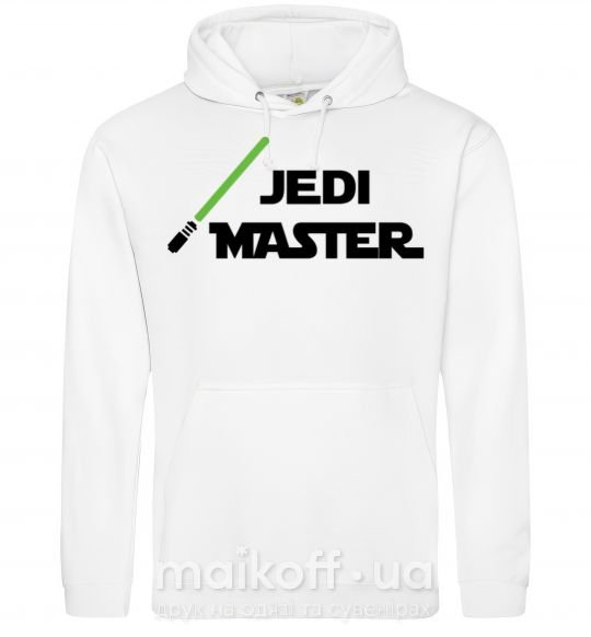 Мужская толстовка (худи) Jedi Master Белый фото