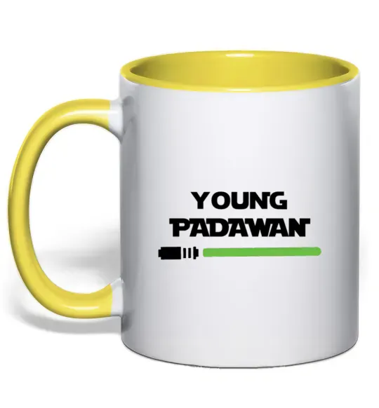 Чашка с цветной ручкой Young Padawan Солнечно желтый фото
