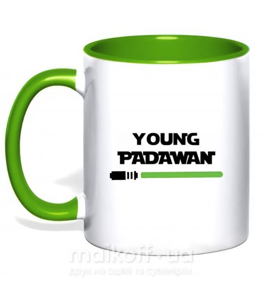 Чашка з кольоровою ручкою Young Padawan Зелений фото