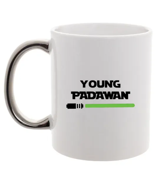 Чашка с цветной ручкой Young Padawan Серебро фото