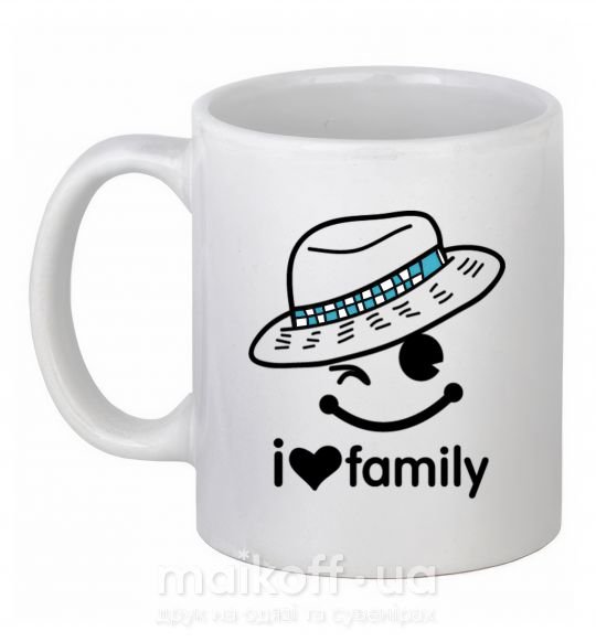 Чашка керамическая I Love my family_DAD Белый фото